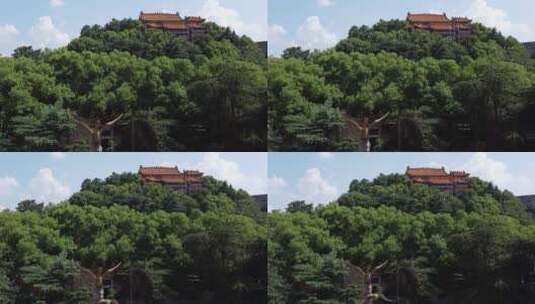 航拍湖南衡阳雁峰寺寺庙古建筑高清在线视频素材下载