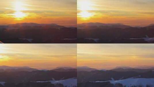 日落时的雪山景观_拍平底锅高清在线视频素材下载