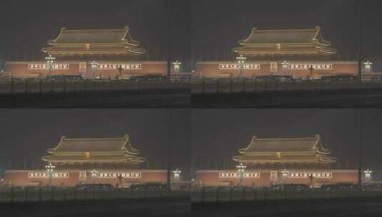 天安门城楼夜景实拍视频高清在线视频素材下载