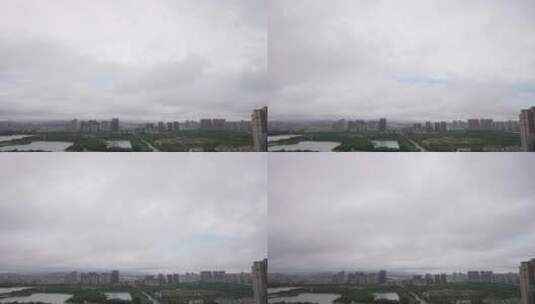 城市里天空下云层飘过高清在线视频素材下载