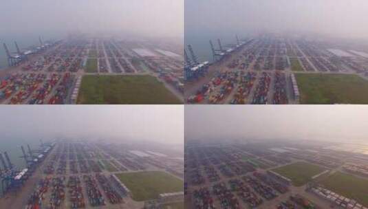 上海港口集装箱码头高清在线视频素材下载