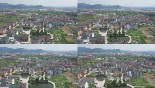 航拍杭州萧山农村地区村镇房屋高清在线视频素材下载