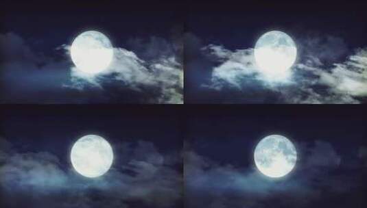中秋月亮云高清在线视频素材下载