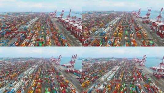 港口码头-货运物流集装箱高清在线视频素材下载