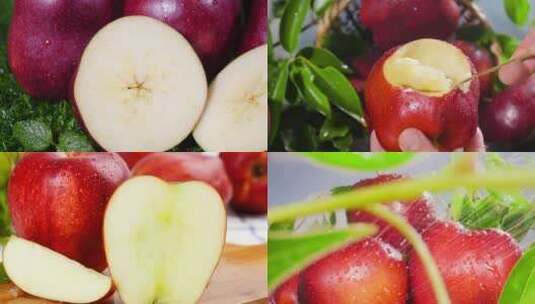 新鲜花牛苹果高清在线视频素材下载