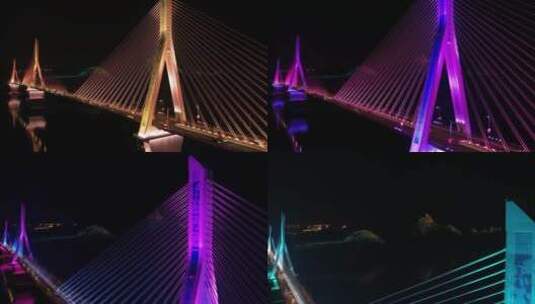 宜昌夷陵长江大桥·夜色(2)高清在线视频素材下载