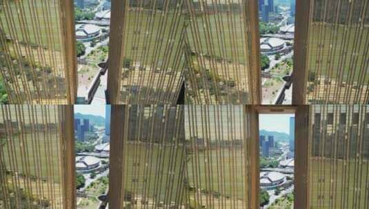 重庆地标建筑：喜来登大酒店航拍风景素材高清在线视频素材下载