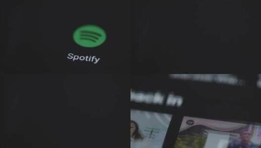 手指点击Spotify的特写镜头高清在线视频素材下载