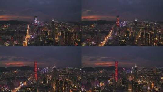 深圳罗湖夜景京基一百地王大厦右环绕高清在线视频素材下载