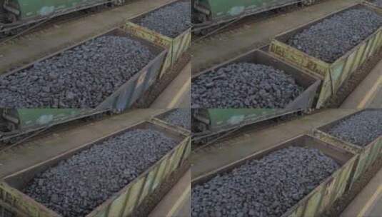 铁路列车运送煤炭高清在线视频素材下载
