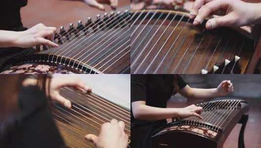 古筝民乐拨弦高清在线视频素材下载