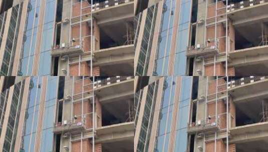城市工地施工电焊玻璃塔吊高清在线视频素材下载