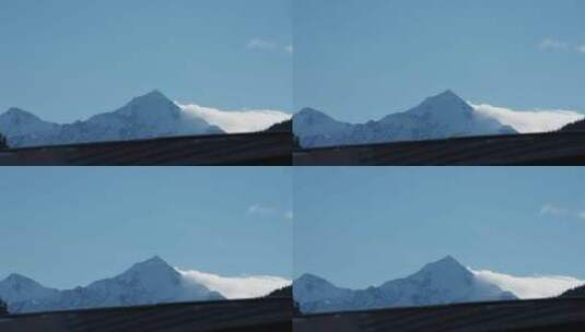 冬天的雪山美景高清在线视频素材下载