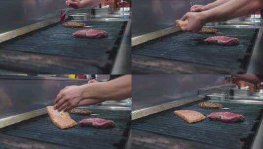 煎牛排套餐制作过程高清在线视频素材下载