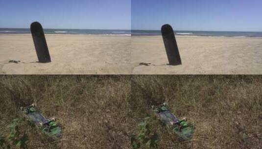海边意境滑板空镜高清在线视频素材下载