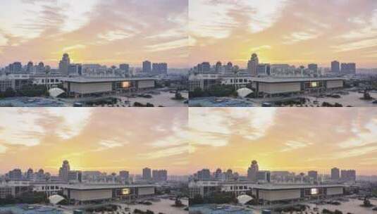郑州火车站西广场日出4K高清HDR视频高清在线视频素材下载