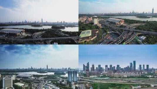 南京城市立交车流合集高清在线视频素材下载