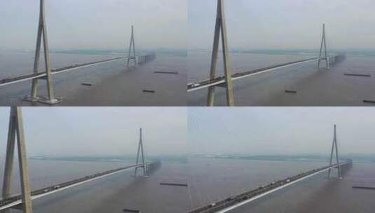 江苏常熟苏通大桥航拍4K视频高清在线视频素材下载