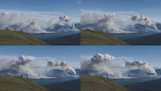  火山喷发的烟雾景观 高清在线视频素材下载