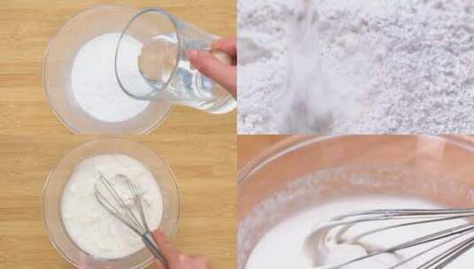 马蹄粉加水搅拌高清在线视频素材下载