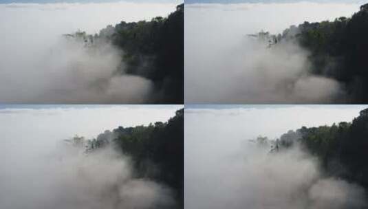 山川云雾中的丁达尔光高清在线视频素材下载