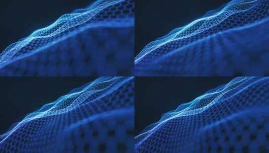 六边形科技网格曲面背景3D渲染高清在线视频素材下载
