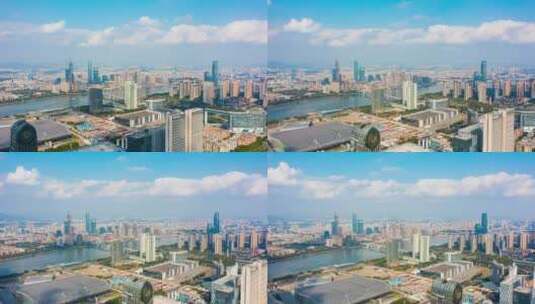 广州琶洲金融城蓝天天际线延时高清在线视频素材下载