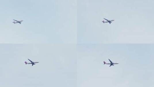 天空中飞行的飞机高清在线视频素材下载