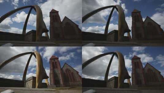 阿根廷古城教堂广场延时高清在线视频素材下载