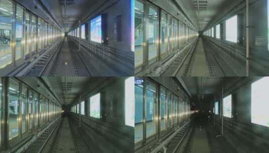 无人驾驶地铁进站高清在线视频素材下载