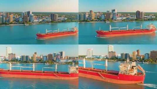 加拿大海上油轮货轮高清在线视频素材下载