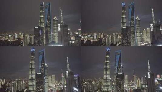 上海夜景航拍素材高清在线视频素材下载