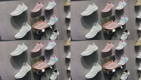 商场衣服、鞋子产品展示，济南弘阳广场高清在线视频素材下载