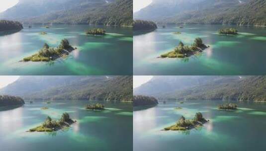 空中高山湖景高清在线视频素材下载