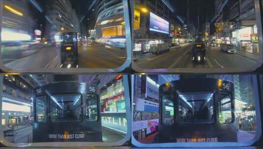 香港夜景车流延时摄影高清在线视频素材下载