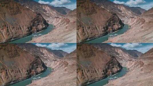 西藏旅游风光318国道怒江两岸风景高清在线视频素材下载