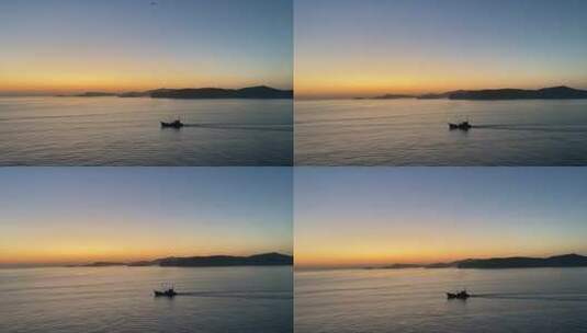 山东烟台大黑山岛，龙爪山海上日出景色绝伦高清在线视频素材下载