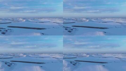 航拍高寒山地雪野暮色高清在线视频素材下载