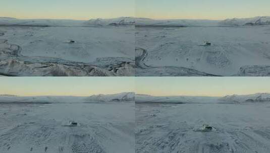 航拍大冰原高清在线视频素材下载