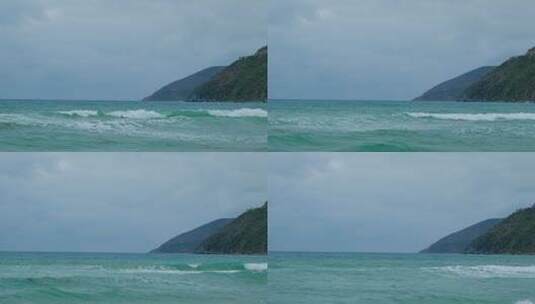 大海岸边海浪拍打沙滩 海边浪花高清在线视频素材下载