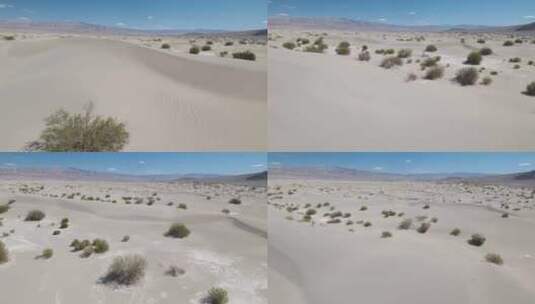 美国加利福尼亚州莫哈韦死亡谷梅斯基特平坦沙丘的鸟瞰图高清在线视频素材下载
