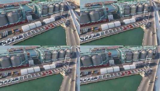 青岛港集装箱4k航拍视频高清在线视频素材下载