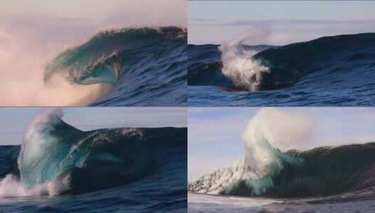 海上巨浪翻滚海浪浪花升格慢镜头乘风破浪高清在线视频素材下载