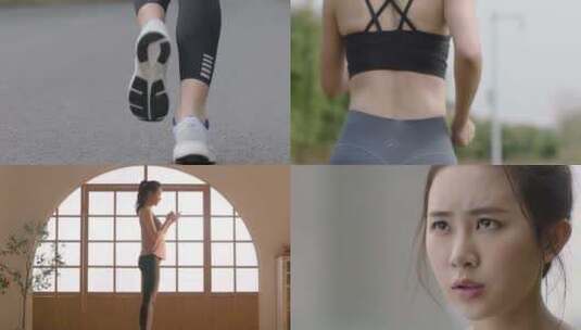 优雅唯美美女跑步健身健康生活视频素材高清在线视频素材下载