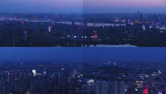 武汉城市夜景360航拍高清在线视频素材下载
