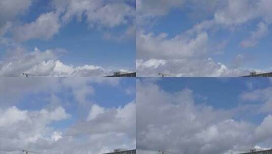 延时摄影蓝天白云天空流动的云高清在线视频素材下载