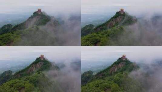 南五台山 钟南山 秦岭 云海 蓝天白云 穿云高清在线视频素材下载