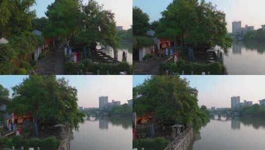 杭州拱墅区大运河拱宸桥历史街区高清在线视频素材下载