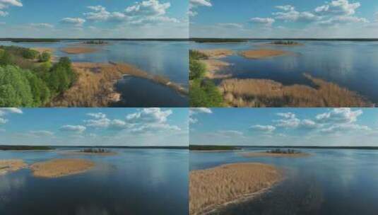 原生态湿地湖风貌高清在线视频素材下载