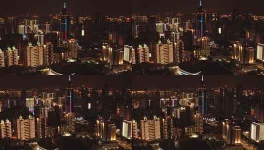 城市繁华灯光夜景航拍高清在线视频素材下载